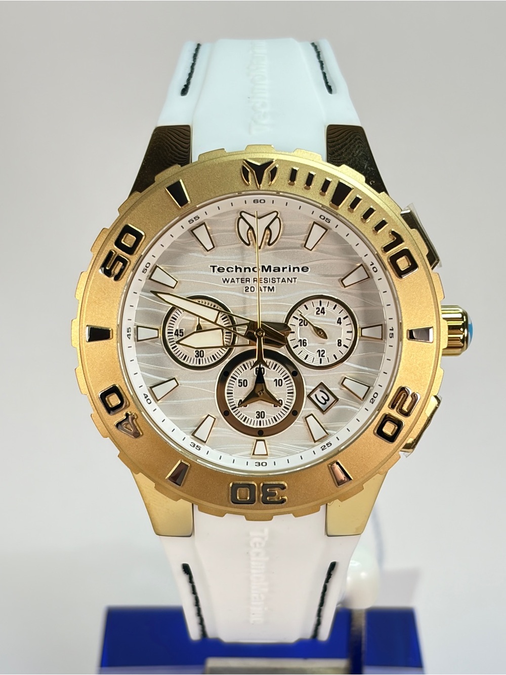 TechnoMarine Cruise Medusa 44mm Men’s Gold & White Chronograph Watch TM-115077